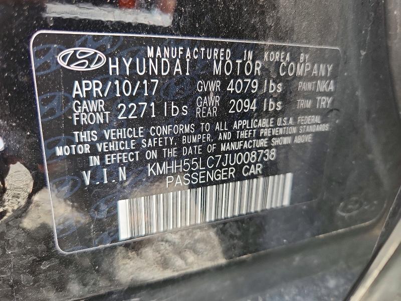 Aukcja sprzedaży 2018 Hyundai Elantra Gt, vin: KMHH55LC7JU008738, numer aukcji: 55248456