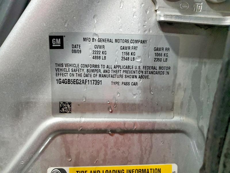 Aukcja sprzedaży 2010 Buick Lacrosse, vin: 1G4GB5EG2AF117391, numer aukcji: 53248616