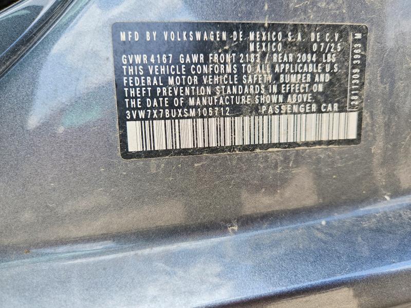 Продаж на аукціоні авто 2025 Volkswagen Jetta, vin: 3VW7X7BUXSM105712, номер лоту: 51644606
