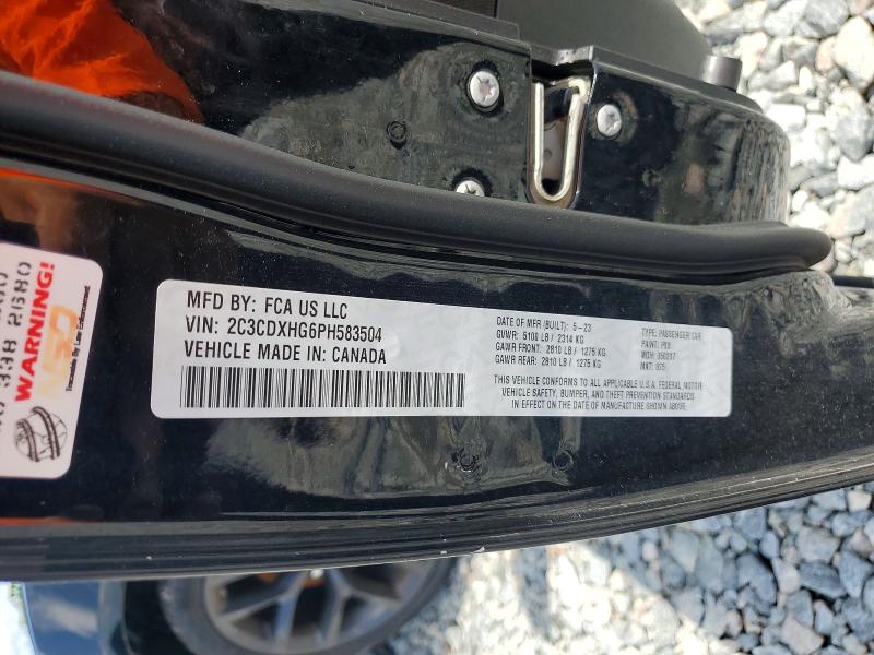 2023 Dodge Charger მანქანა იყიდება აუქციონზე, vin: 2C3CDXHG6PH583504, აუქციონის ნომერი: 55628146