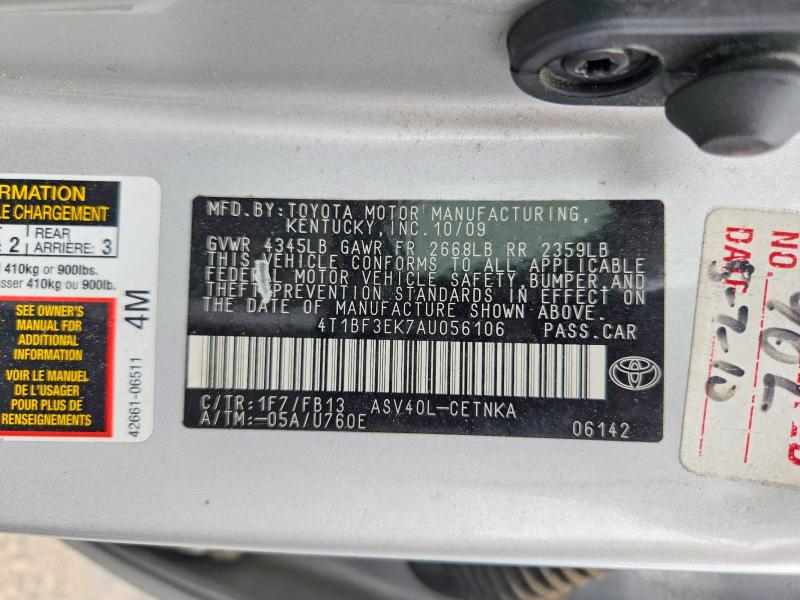 54175666 :رقم المزاد ، 4T1BF3EK7AU056106 vin ، 2010 Toyota Camry مزاد بيع