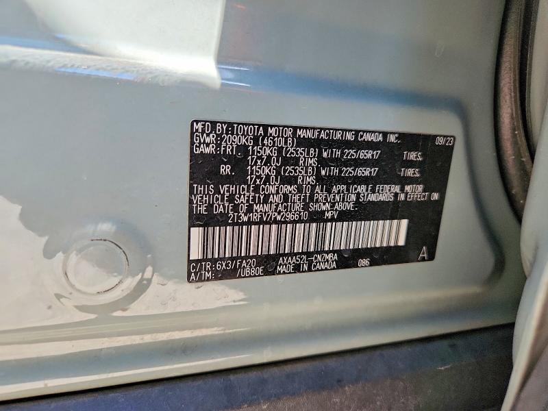 53208776 :رقم المزاد ، 2T3W1RFV7PW296610 vin ، 2023 Toyota Rav4 مزاد بيع