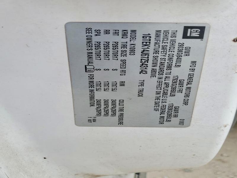 54656176 :رقم المزاد ، 1GTEK14J67Z543142 vin ، 2007 Gmc New Sierra مزاد بيع