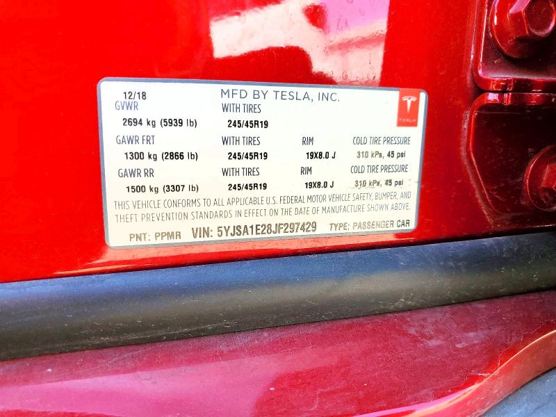 Aukcja sprzedaży 2018 Tesla Model S, vin: 5YJSA1E28JF297429, numer aukcji: 53130666