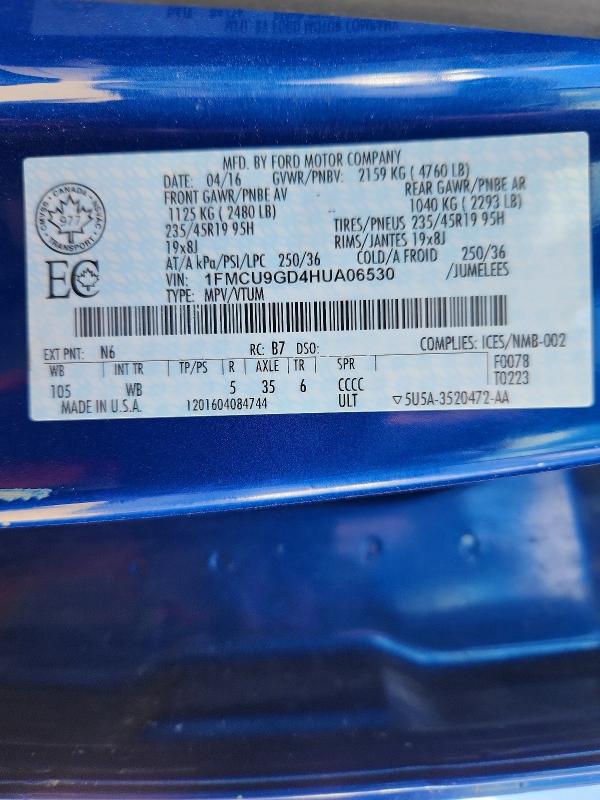 51715596 :رقم المزاد ، 1FMCU9GD4HUA06530 vin ، 2017 Ford Escape مزاد بيع