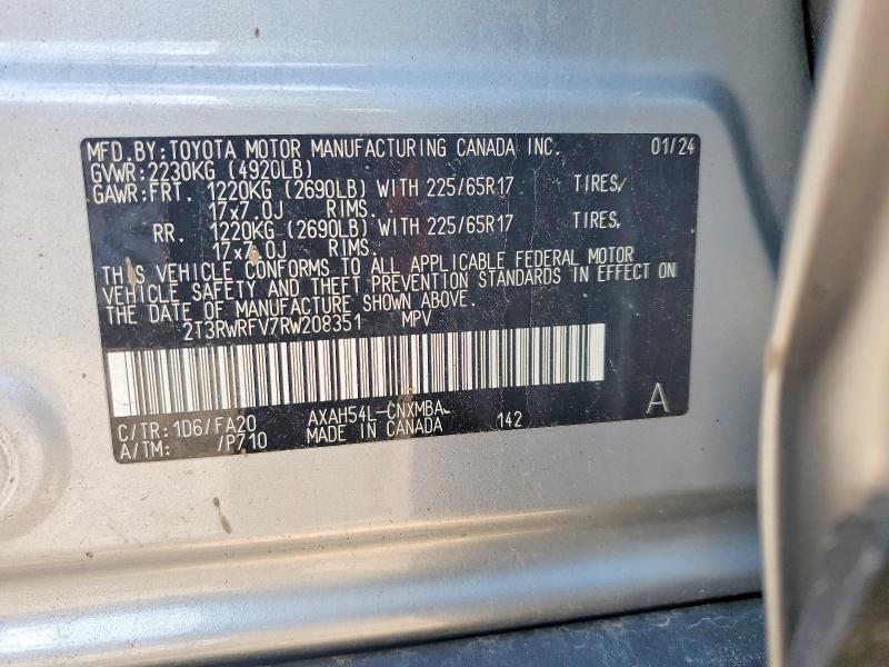 Продажа на аукционе авто 2024 Toyota Rav4 Hybrid, vin: 2T3RWRFV7RW208351, номер лота: 54084096