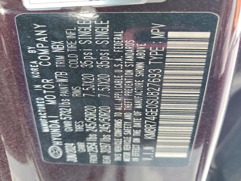 52094996 :رقم المزاد ، KM8R74GE0SU827693 vin ، 2025 Hyundai Palisade مزاد بيع