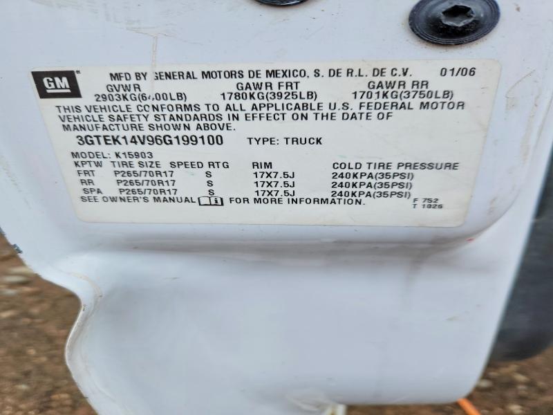 46704046 :رقم المزاد ، 3GTEK14V96G199100 vin ، 2006 Gmc New Sierra مزاد بيع