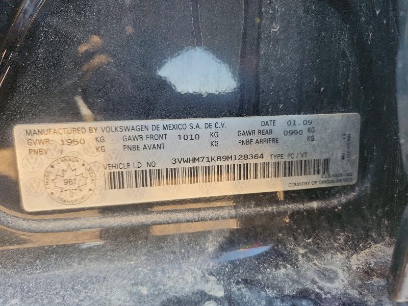 2009 Volkswagen Jetta მანქანა იყიდება აუქციონზე, vin: 3VWHM71K89M128364, აუქციონის ნომერი: 52571186