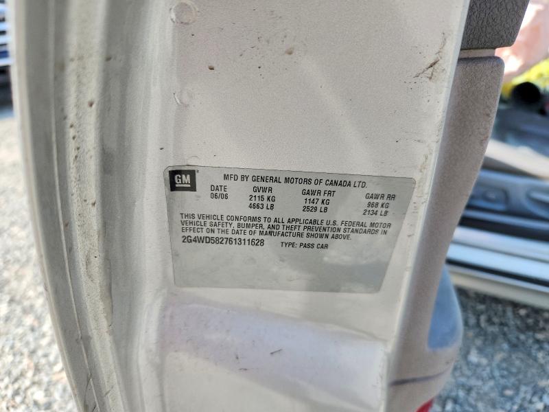 52570746 :رقم المزاد ، 2G4WD582761311628 vin ، 2006 Buick Lacrosse مزاد بيع