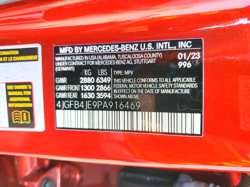 2023 Mercedes-benz Gle მანქანა იყიდება აუქციონზე, vin: 4JGFB4JE9PA916469, აუქციონის ნომერი: 53226836