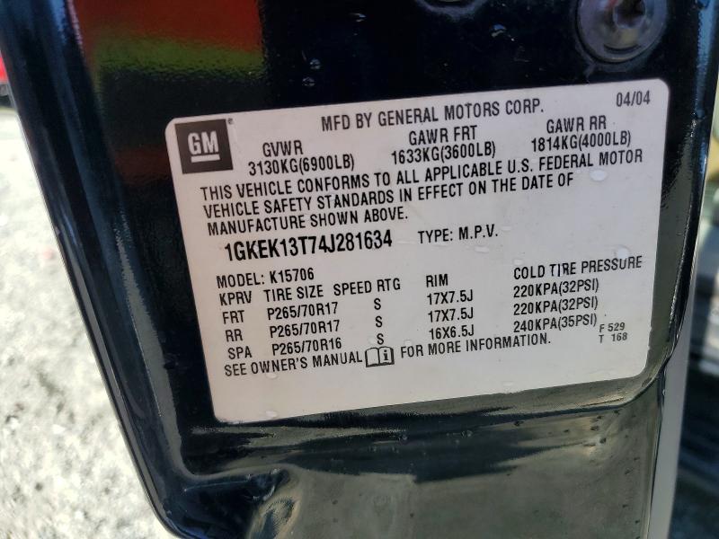 52267686 :رقم المزاد ، 1GKEK13T74J281634 vin ، 2004 Gmc Yukon مزاد بيع