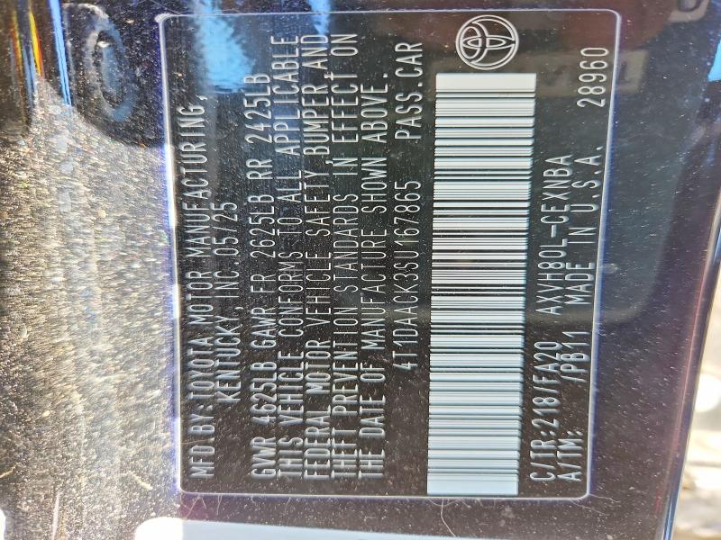 Продажа на аукционе авто 2025 Toyota Camry, vin: 4T1DAACK3SU167865, номер лота: 49803286
