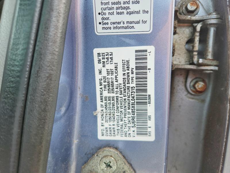 Продаж на аукціоні авто 2008 Honda Cr-v, vin: 5J6RE485X8L047315, номер лоту: 54681416