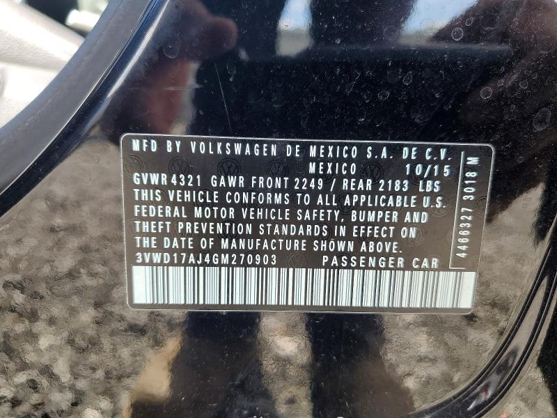 55028296 :رقم المزاد ، 3VWD17AJ4GM270903 vin ، 2016 Volkswagen Jetta مزاد بيع