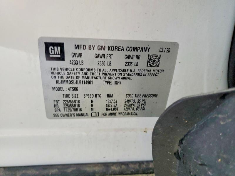 55155606 :رقم المزاد ، KL4MMDSL4LB114901 vin ، 2020 Buick Encore Gx مزاد بيع