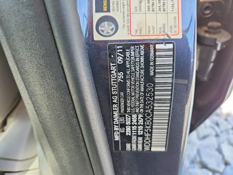 Продажа на аукционе авто 2012 Mercedes-benz E, vin: WDDHF5KB0CA532530, номер лота: 54110036