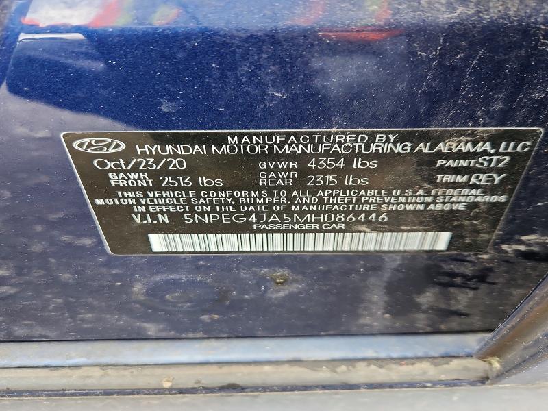Продажа на аукционе авто 2021 Hyundai Sonata, vin: 5NPEG4JA5MH086446, номер лота: 52116996