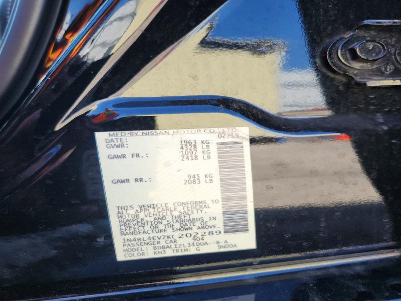 Aukcja sprzedaży 2019 Nissan Altima, vin: 1N4BL4EV2KC202289, numer aukcji: 53817016