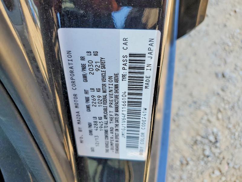 Продаж на аукціоні авто 2015 Mazda 6, vin: JM1GJ1V64F1166104, номер лоту: 53583956