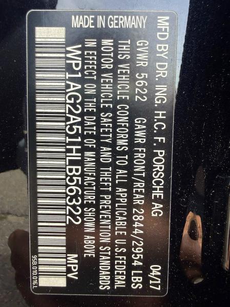 Продаж на аукціоні авто 2017 Porsche Macan, vin: WP1AG2A51HLB56322, номер лоту: 55536466