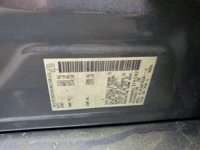 54188136 :رقم المزاد ، 1N4AA6DV6LC376592 vin ، 2020 Nissan Maxima مزاد بيع