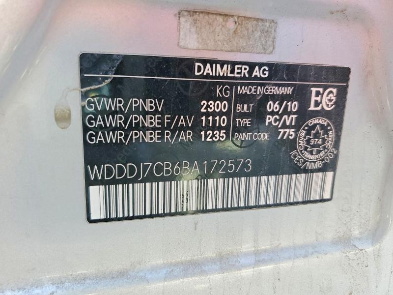 54554956 :رقم المزاد ، WDDDJ7CB6BA172573 vin ، 2011 Mercedes-benz Cls مزاد بيع