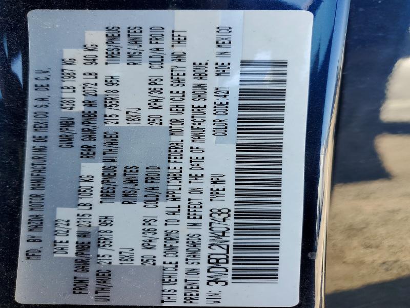 51808076 :رقم المزاد ، 3MVDMBDL2NM407438 vin ، 2022 Mazda Cx-30 مزاد بيع