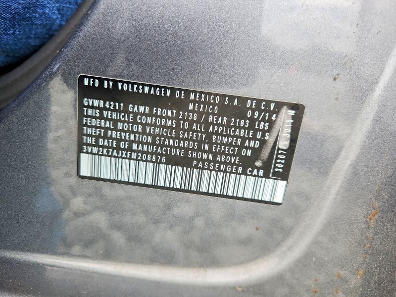 55056226 :رقم المزاد ، 3VW2K7AJXFM208876 vin ، 2015 Volkswagen Jetta مزاد بيع