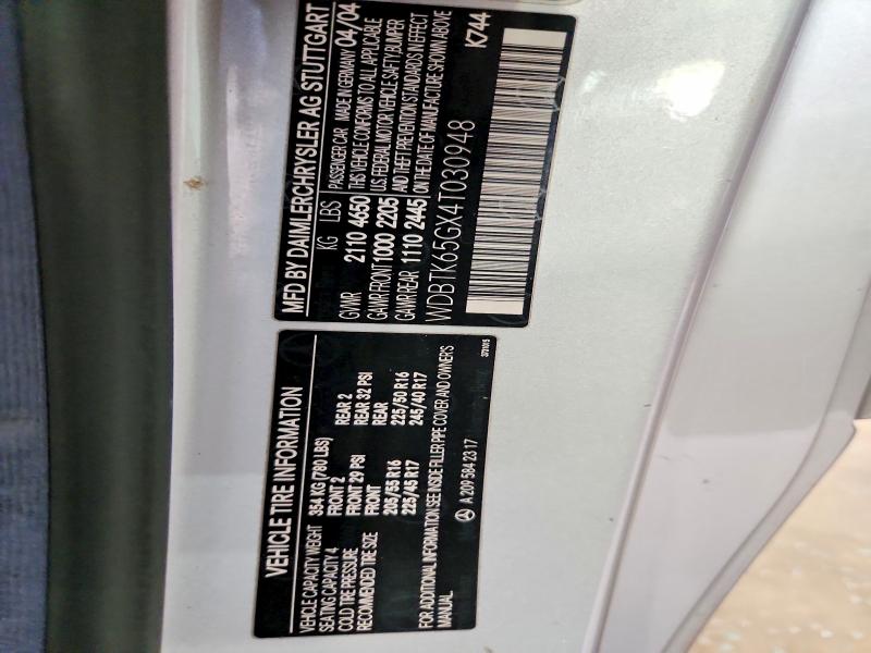 52123966 :رقم المزاد ، WDBTK65GX4T030948 vin ، 2004 Mercedes-benz Clk مزاد بيع