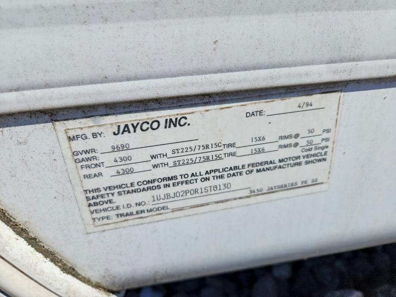 50054336 :رقم المزاد ، 1UJBJ02P0R1ST0130 vin ، 1994 Jayco Jay Jay Flight مزاد بيع