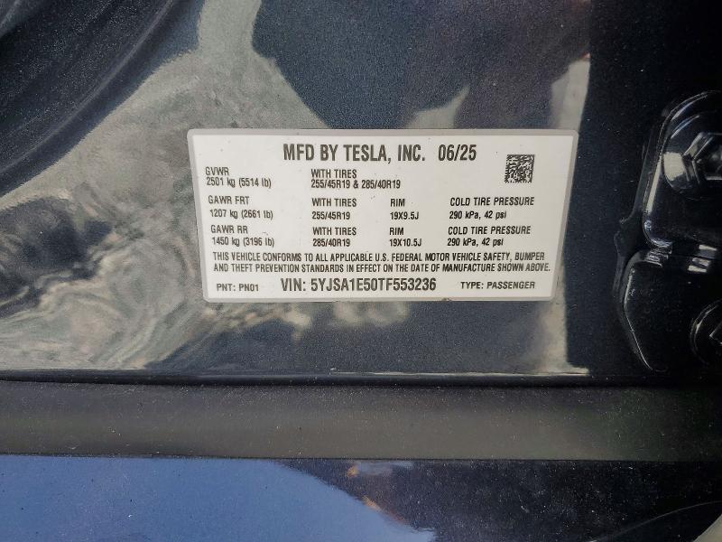 Aukcja sprzedaży 2026 Tesla Model S, vin: 5YJSA1E50TF553236, numer aukcji: 55009106