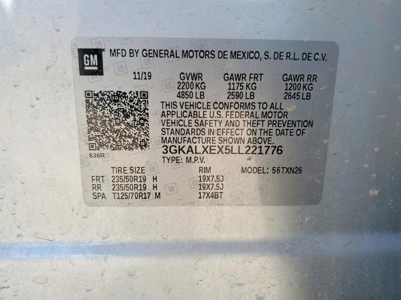 51837226 :رقم المزاد ، 3GKALXEX5LL221776 vin ، 2020 Gmc Terrain مزاد بيع