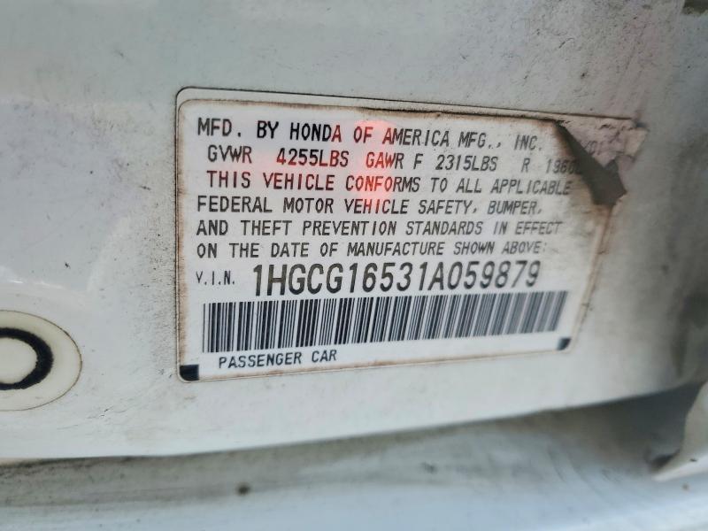 Продаж на аукціоні авто 2001 Honda Accord, vin: 1HGCG16531A059879, номер лоту: 55057536