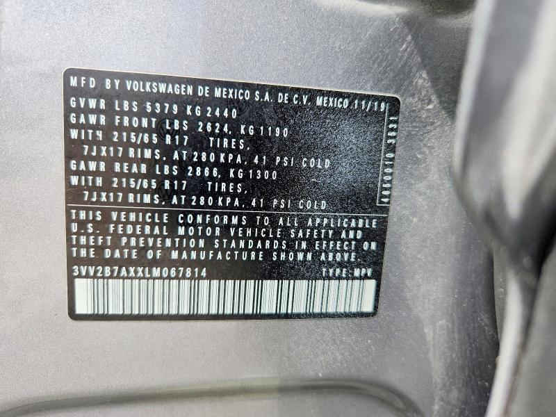 Продажа на аукционе авто 2020 Volkswagen Tiguan, vin: 3VV2B7AXXLM067814, номер лота: 51925606