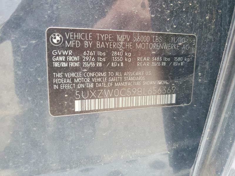 2011 Bmw X5 მანქანა იყიდება აუქციონზე, vin: 5UXZW0C59BL656369, აუქციონის ნომერი: 55582826