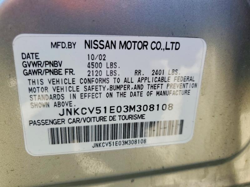 Продажа на аукционе авто 2003 Infiniti G35, vin: JNKCV51E03M308108, номер лота: 54404996