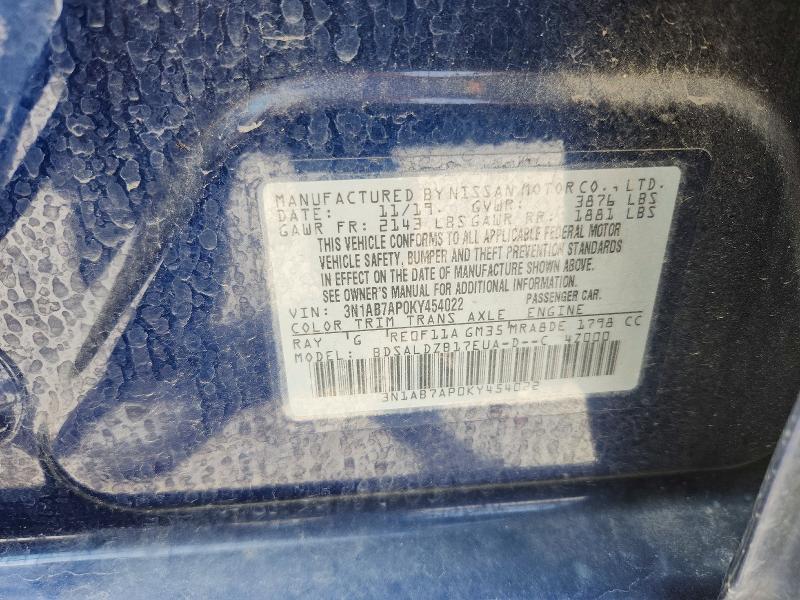 Продаж на аукціоні авто 2019 Nissan Sentra, vin: 3N1AB7AP0KY454022, номер лоту: 53963126