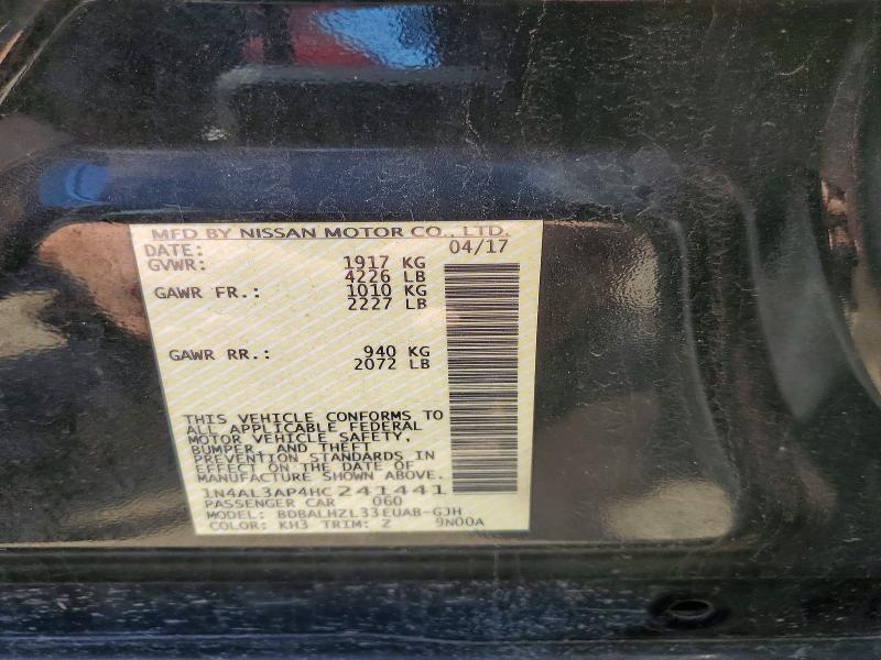 Aukcja sprzedaży 2017 Nissan Altima, vin: 1N4AL3AP4HC241441, numer aukcji: 51265816