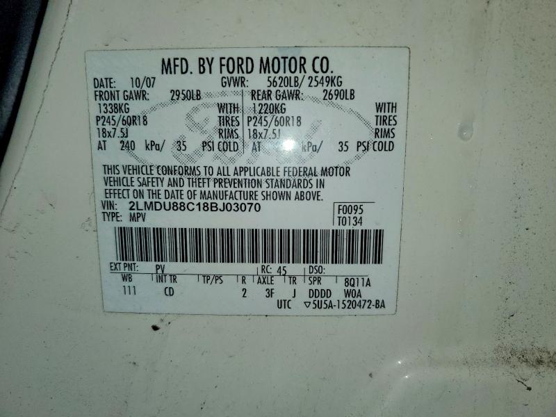 Продаж на аукціоні авто 2008 Lincoln Mkx, vin: 2LMDU88C18BJ03070, номер лоту: 53727456