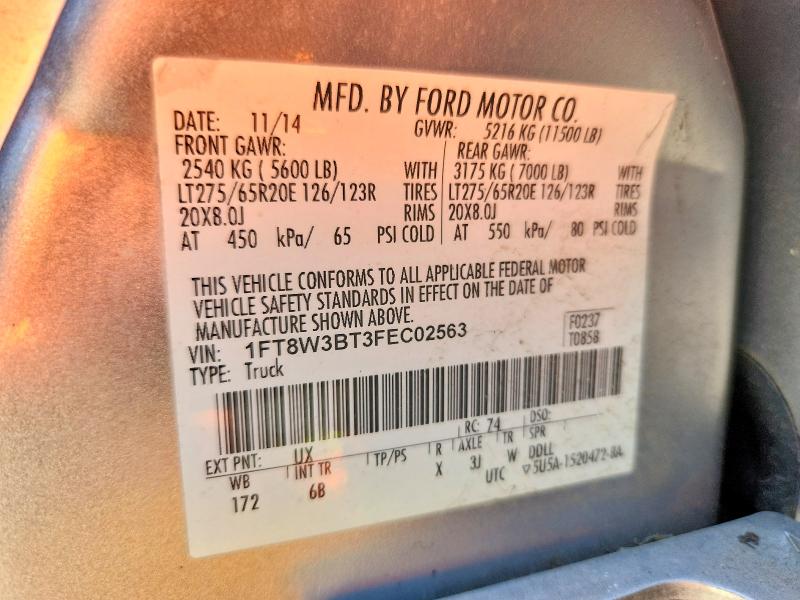 Auction sale of the 2015 Ford F350, vin: 1FT8W3BT3FEC02563, lot number: 53696696