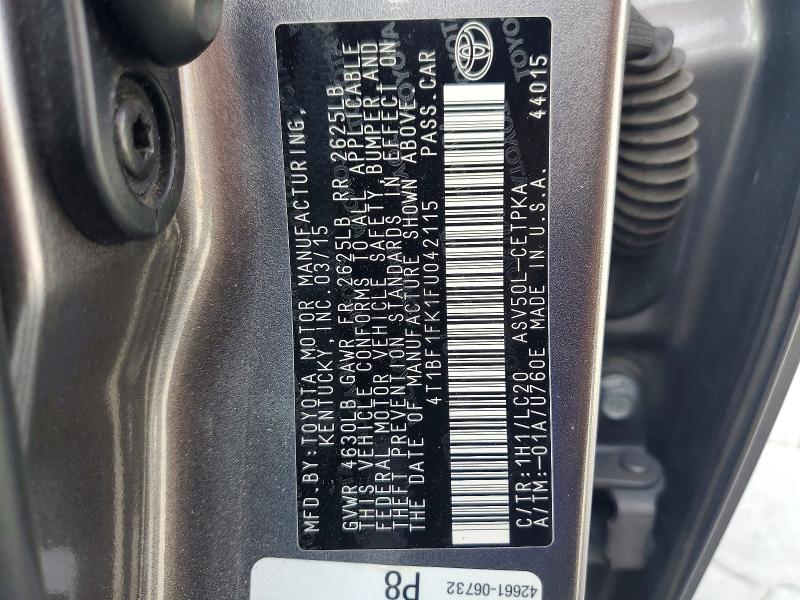Продажа на аукционе авто 2015 Toyota Camry, vin: 4T1BF1FK1FU042115, номер лота: 54817566