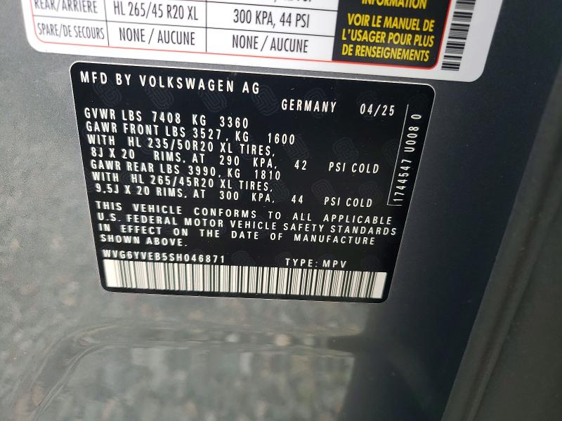 Продажа на аукционе авто 2025 Volkswagen Id Buzz, vin: WVG6YVEB5SH046871, номер лота: 53637116