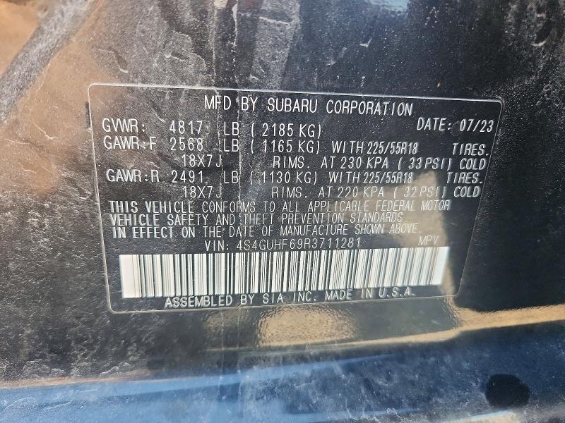 52861096 :رقم المزاد ، 4S4GUHF69R3711281 vin ، 2024 Subaru Crosstrek مزاد بيع