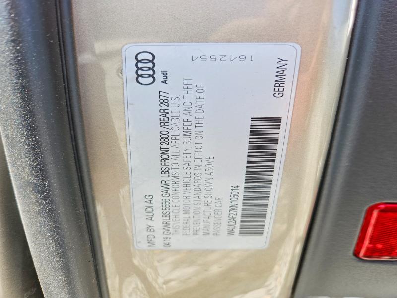 2019 Audi A6 მანქანა იყიდება აუქციონზე, vin: WAUL2AF27KN105014, აუქციონის ნომერი: 52675086