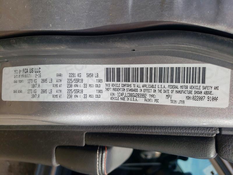 2016 Jeep Cherokee მანქანა იყიდება აუქციონზე, vin: 1C4PJLCB8GW283992, აუქციონის ნომერი: 54101886