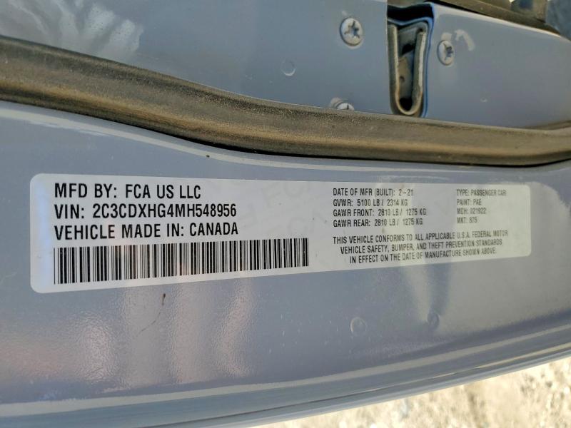 Aukcja sprzedaży 2021 Dodge Charger, vin: 2C3CDXHG4MH548956, numer aukcji: 55078176