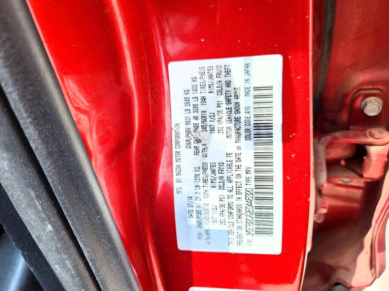55098836 :رقم المزاد ، JM3TB2CA2E0446320 vin ، 2014 Mazda Cx-9 مزاد بيع