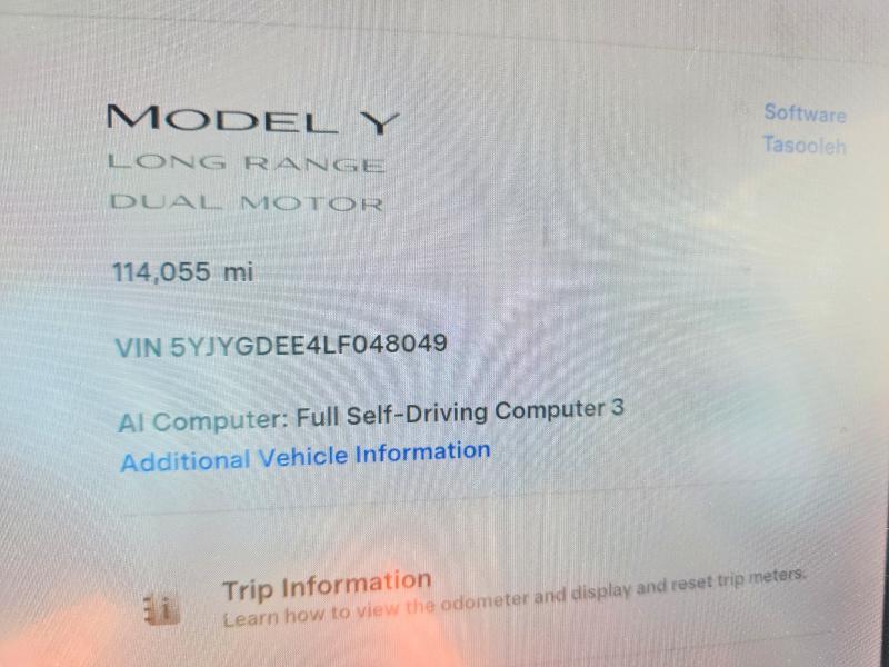 Продажа на аукционе авто 2020 Tesla Model Y, vin: 5YJYGDEE4LF048049, номер лота: 54404516
