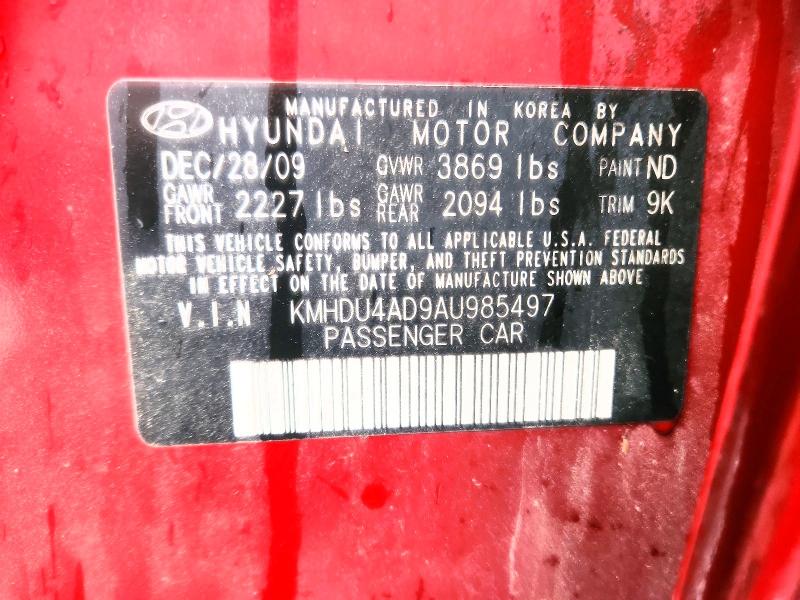 Продаж на аукціоні авто 2010 Hyundai Elantra, vin: KMHDU4AD9AU985497, номер лоту: 55394256
